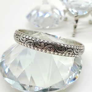 Brighton "ANDORRA" Scrolled, Swirled, & Silver Plated Bangle Bracelet 💎💍👑